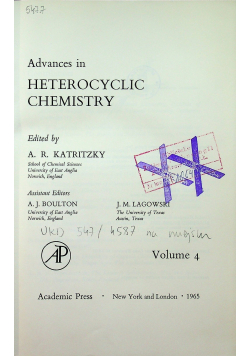 Advances in heterocyclic chemistry Volume 4