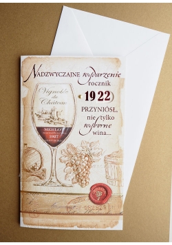 Karnet Urodziny z Kopertą+ Ustawiany Rocznik