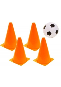 Pachołki 4 sztuki 18 cm + piłka 10,5 cm