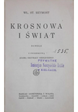Krosnowa i świat, 1928 r.