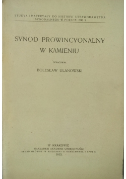 Synod Prowincyonalny w Kamieniu,1915r.