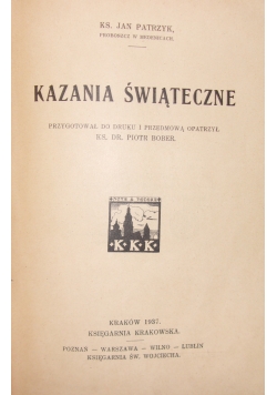 Kazania Świąteczne , 1937 r.