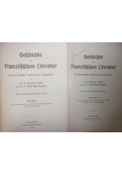 Geschichte der Franzosischen Literatur, tom I-II, 1913r.