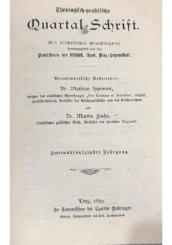 Theologisch-praktische Quartal-Schrift, 1899 r.