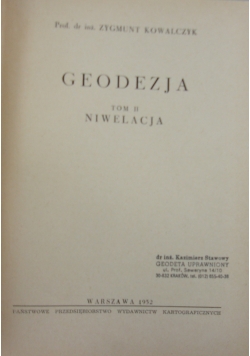 Geodezja Tom II Niwelacja