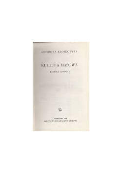 Kultura masowa krytyka i obrona