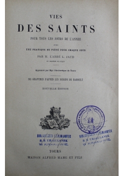 Vies Des Saints 1889 r.