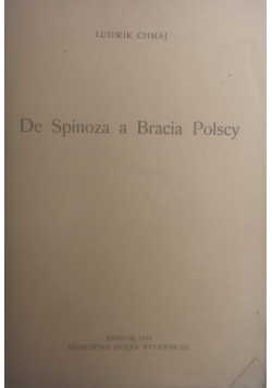 De Spinoza a Bracia Polscy, 1924 r.