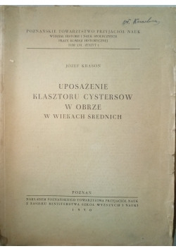 Uposażenie klasztoru cystersów w obrze w wiekach średnich 1950 r.