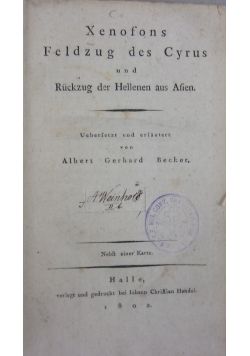 Xenophons Feldzug des Cyrus und Rückzug der Hellenen aus Asien, 1802 r.