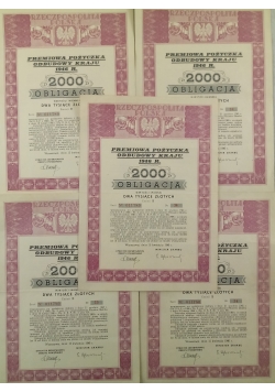 Premiowa pożyczka Odbudowy Kraju 1946 r.,Zawiera 5 numerów