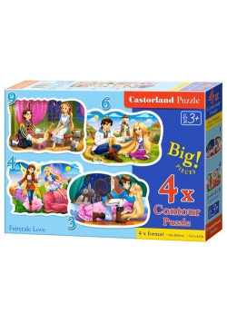 Puzzle konturowe 4w1 3-4-6-9 Fairytale Love