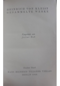 Heinrich von Kleist gesammelte werke, 1923 r.
