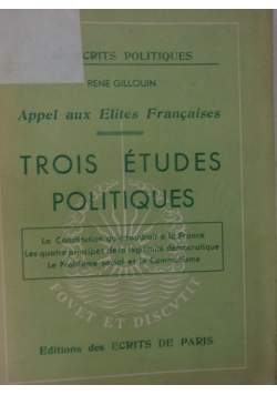 Trois Etudes Politiques