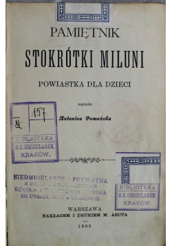 Pamiętnik Stokrótki Miluni 1905 r.