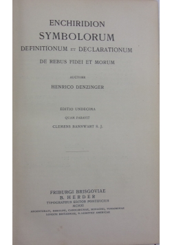 Enchiridion Symbolorum, 1911 r.