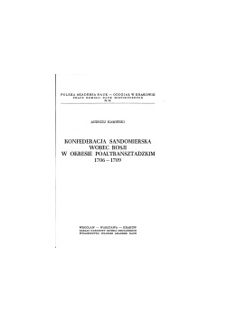 Konfederacja sandomierska wobec Rosji w okresie altransztadzki