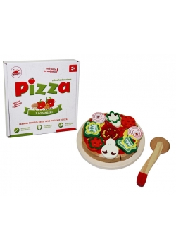 Drewniana pizza na rzepy
