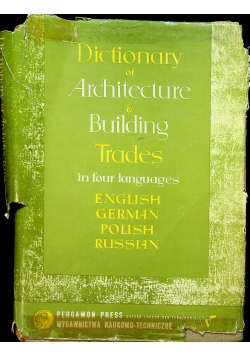 Dictionary of Architecture and Building Trades in for languages