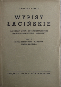 Wypisy Łacińskie 1938r. r.