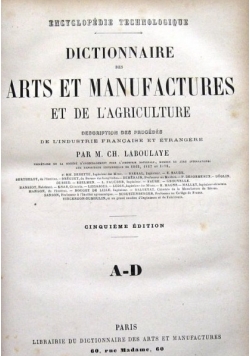 Dictionnaire des Arts et Manufactures et de L'Agriculture, 1874 r.