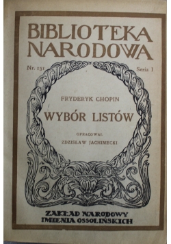 Chopin Wybór listów 1949 r