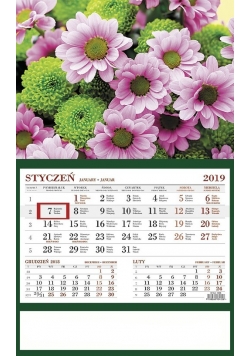 Kalendarz 2019 Jednodzielny Kwiaty