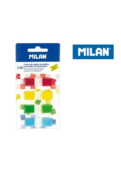 Indeksy transparentne Milan fluo 4 kolory 45 x 12 mm 140 sztuk