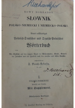 Nowy Dokładny Słownik Polsko-Niemiecki i Niemiecko-Polski ,1884r.