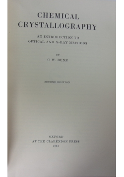 Chemical Crystallography