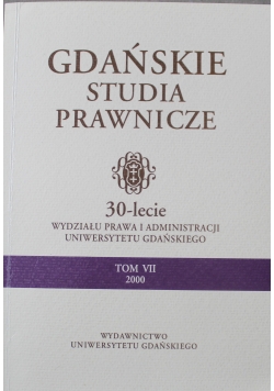 Gdańskie studia prawnicze Tom VII
