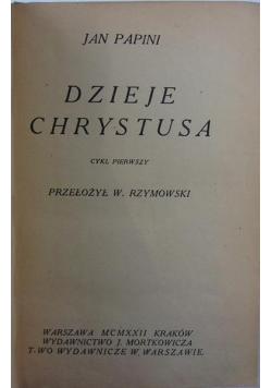Dzieje Chrystusa, 1922 r.