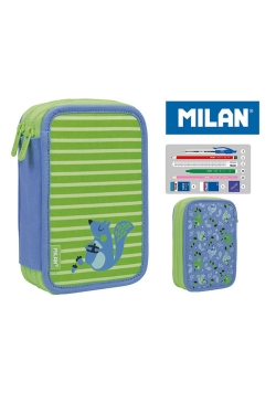 Piórnik MILAN 2-poziomowy z wyposażeniem COCONUT zielony