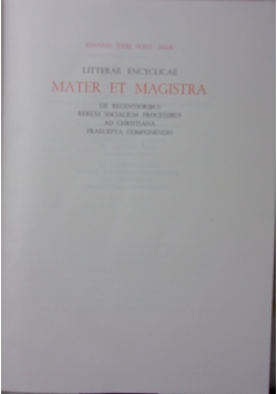 Mater et Magistra