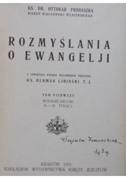 Rozmyślania o Ewangelji 1931 r