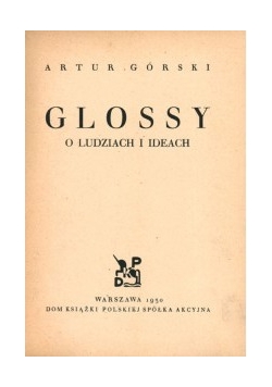 Glossy o ludziach i ideach, 1930r.
