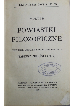 Powiastki filozoficzne 1917 r.