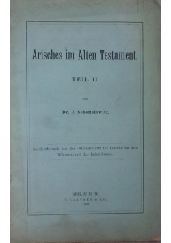 Arischeas im Alten Testament,1903r.