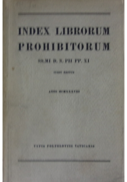 Index Librorum prohibitorum,1938r.