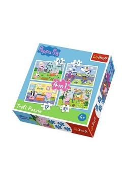 Puzzle 4w1 Świnka Peppa Wspomnienie z wakacji