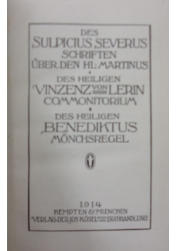 Des sulpicius severus schriften, 1914 r.