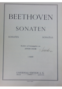 Beethoven Sonaten, I band