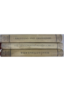 Ableitung und grundlehre des kritischen personalismus - 3 tomy. 1923r.