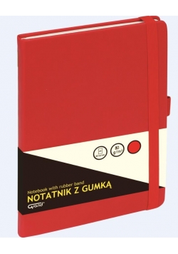 Notatnik A5/80K kratka z gumką czerwony GRAND