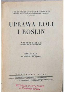 Uprawa Roli i roślin ,1937 r.