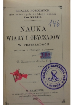 Nauka wiary i obyczajów w przykładach ,1892 r.