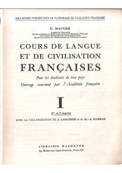 Langue et Civilisation Francaises I