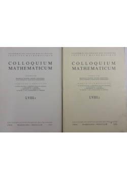 Colloquium Mathematicum, t.LVIII zestaw 2 książek