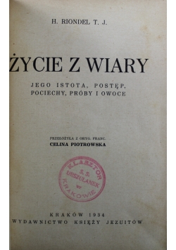 Życie z wiary 1934 r.
