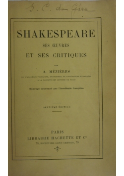 Ses oeuvers et ses critiques, 1910 r.